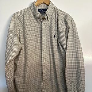 Ralph Lauren Size Large -  Long Sleeve Button Down Shirt - yellow and blue